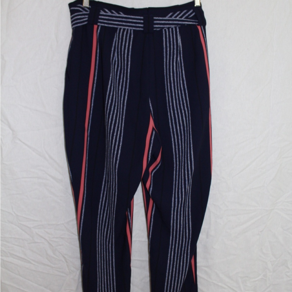 NWOT Express Navy Striped Pants with Accents - 14 - Picture 5 of 9